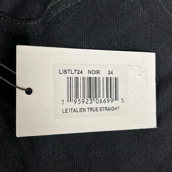 Frame Le Italien True Straight Jeans Black Noir - Picture 2 of 6
